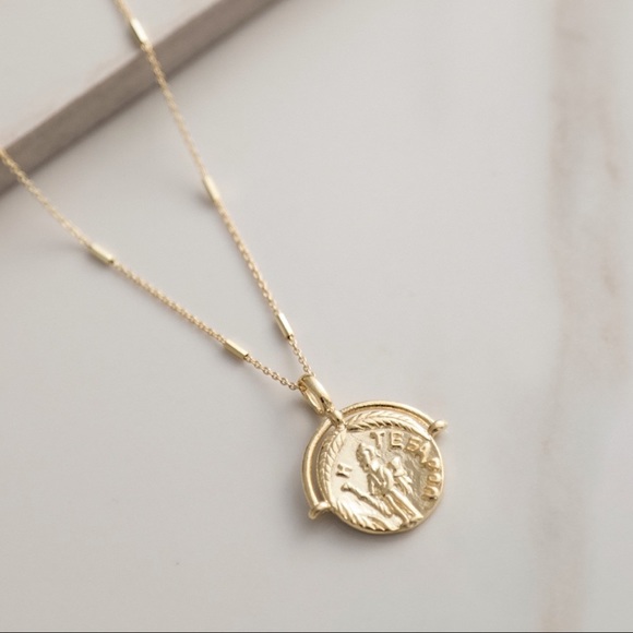 Greek Coin Necklace | 14k Gold Vermeil - Picture 5 of 8